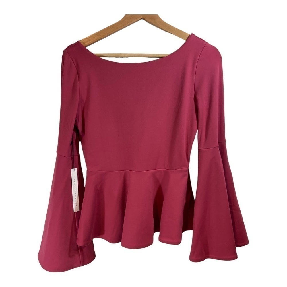 Susana Monaco Bell Sleeve Peplum Top NWT